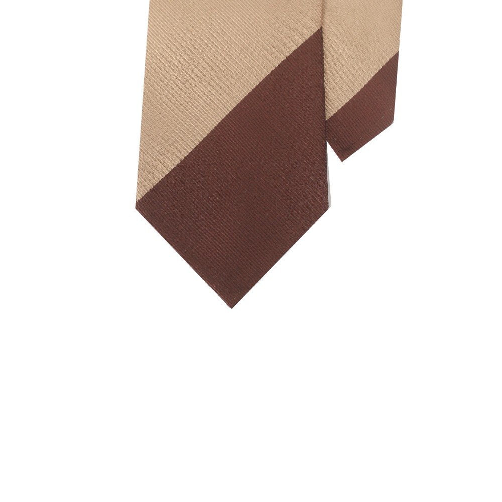 BELLATOR TIE _ Regimental Block Stripe Tie | Beige, Brown
